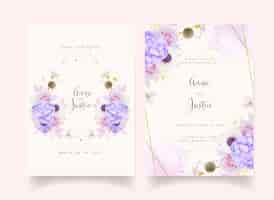 Free vector wedding invitation with watercolor pink roses