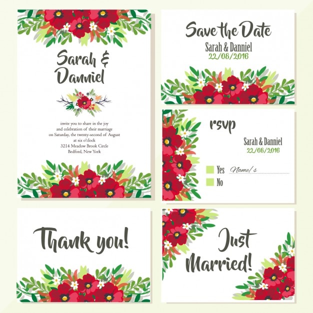 Wedding invitations floral design