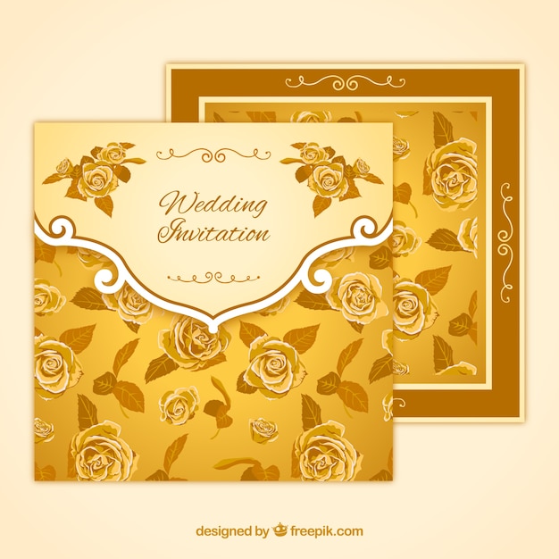 Wedding invitations with roses