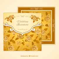 Free vector wedding invitations with roses