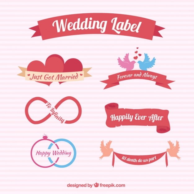 Free vector wedding labels designs