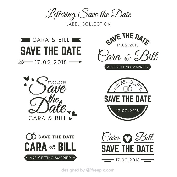 Free Vector wedding labels with elegant style