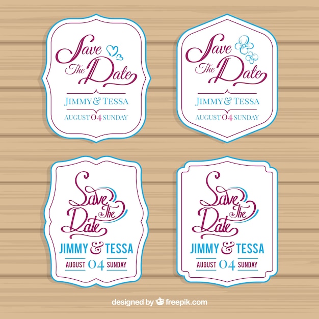 Wedding labels with modern style