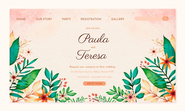 Wedding  landing page template design