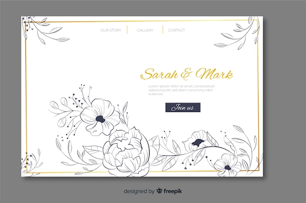 Free vector wedding landing page template