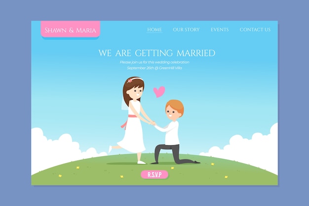 Wedding landing page template