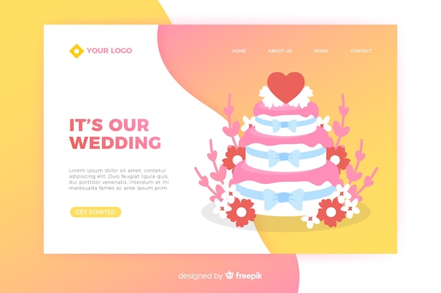 Download Free Wedding Landing Page With Cake Free Vector Use our free logo maker to create a logo and build your brand. Put your logo on business cards, promotional products, or your website for brand visibility.