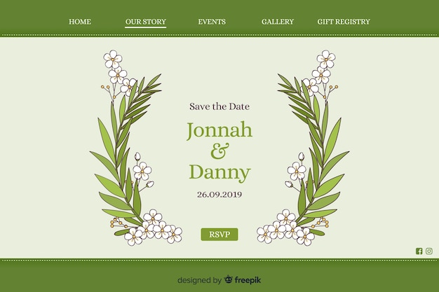 Wedding landing page