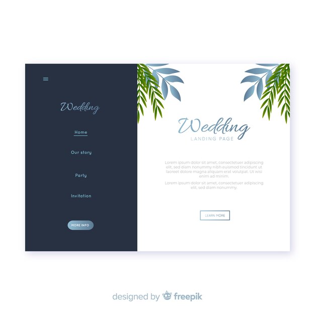 Wedding landing page