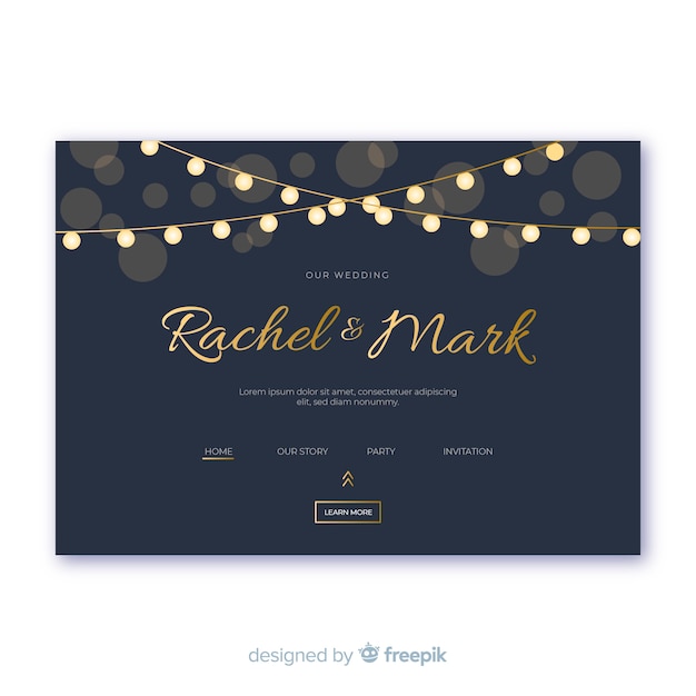 Free vector wedding landing page