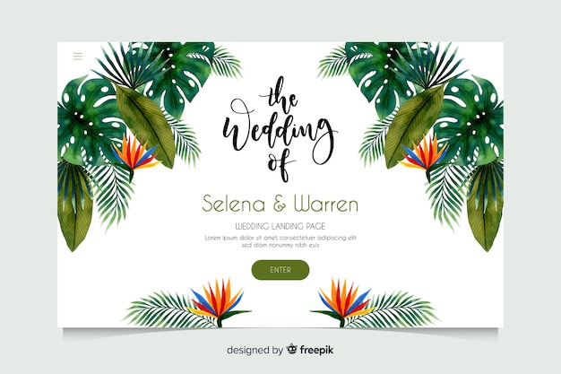 Wedding landing page