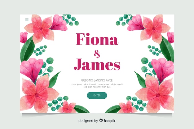 Wedding landing page