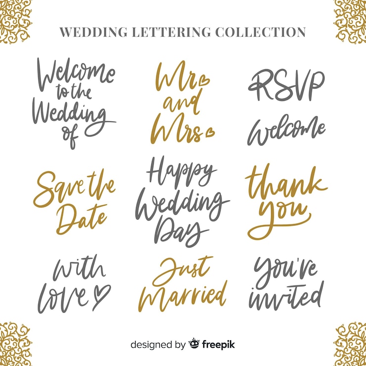 Free Vector wedding lettering