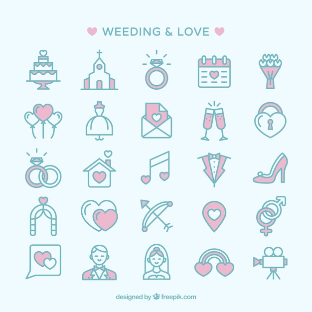 Free Wedding and Love Icon Vectors – Download Now