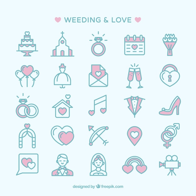 Wedding and love icons