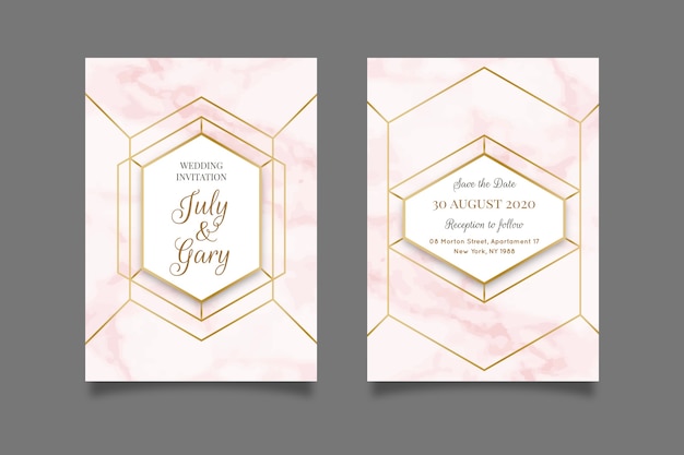 Free vector wedding marble card template