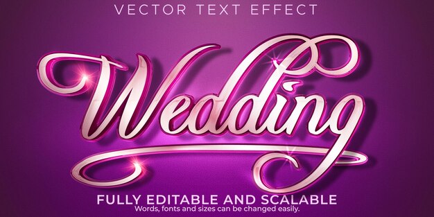 Wedding marriage text effect editable bride and elegant text style