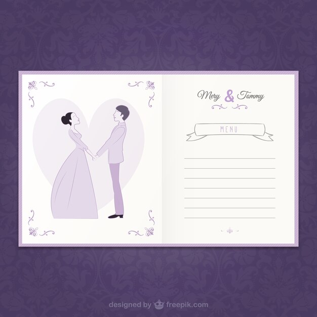 Wedding menu card