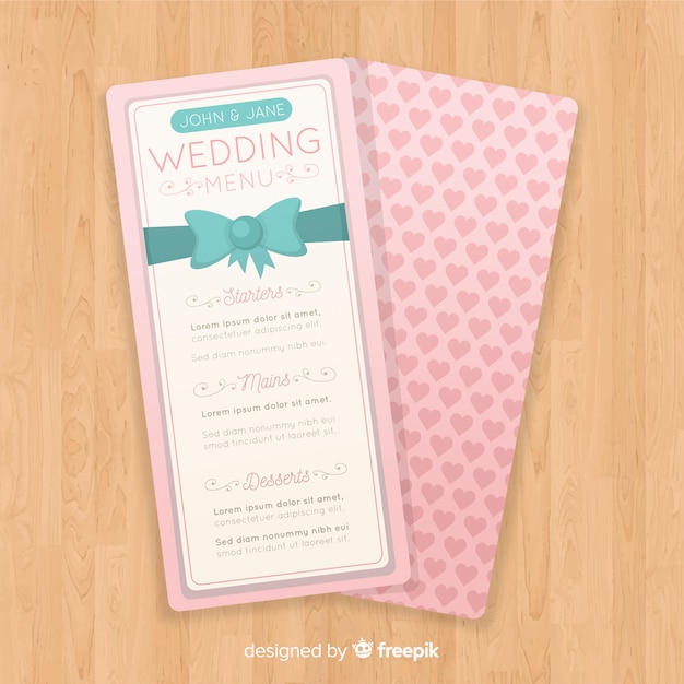 Wedding menu template