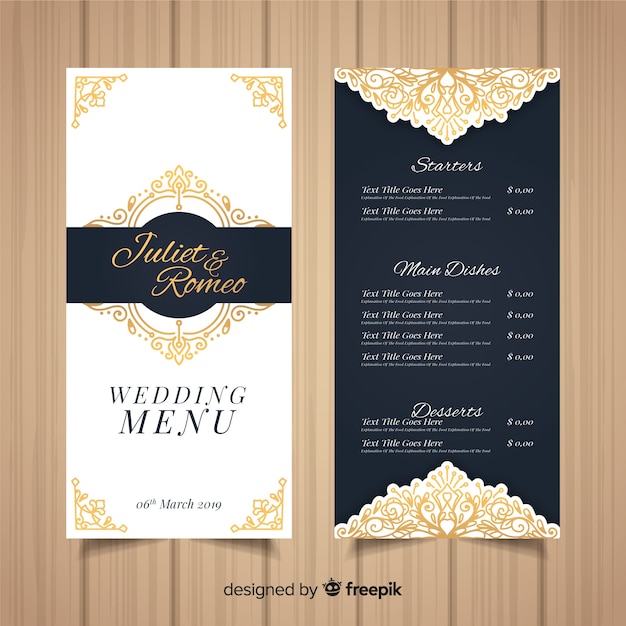 Wedding Menu Template – Create a Stunning Wedding Menu