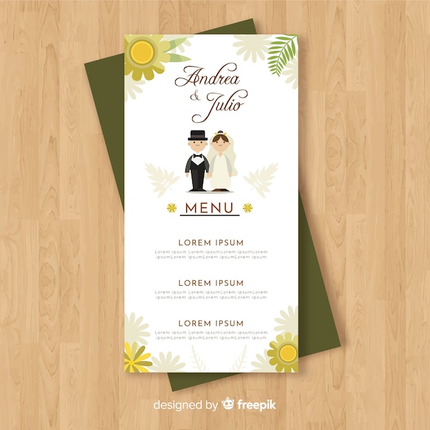 Wedding menu template