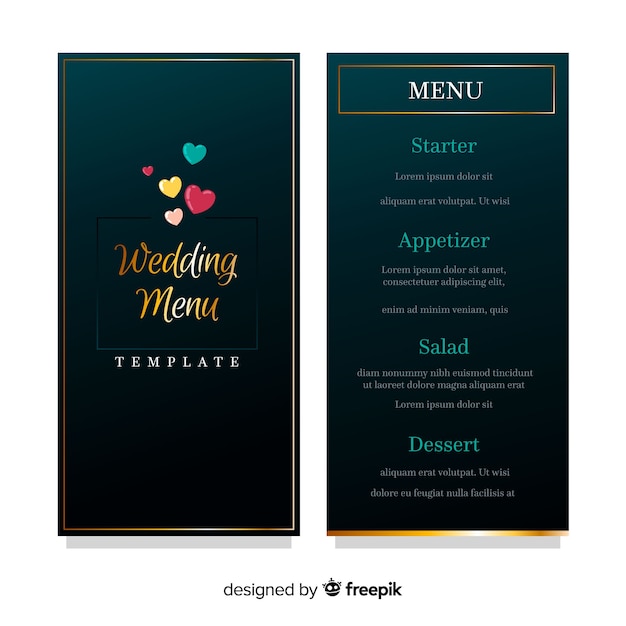 Wedding menu template