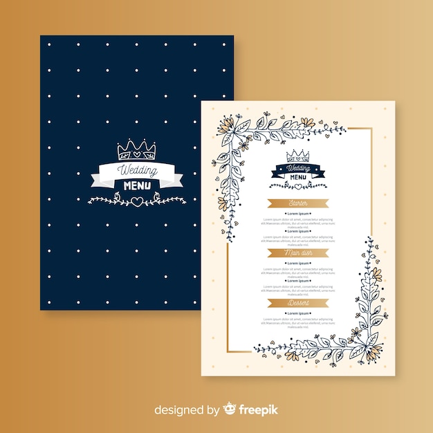 Wedding menu template