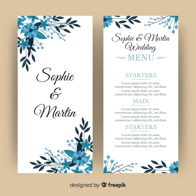 Wedding menu template