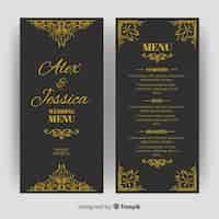 Free vector wedding menu template