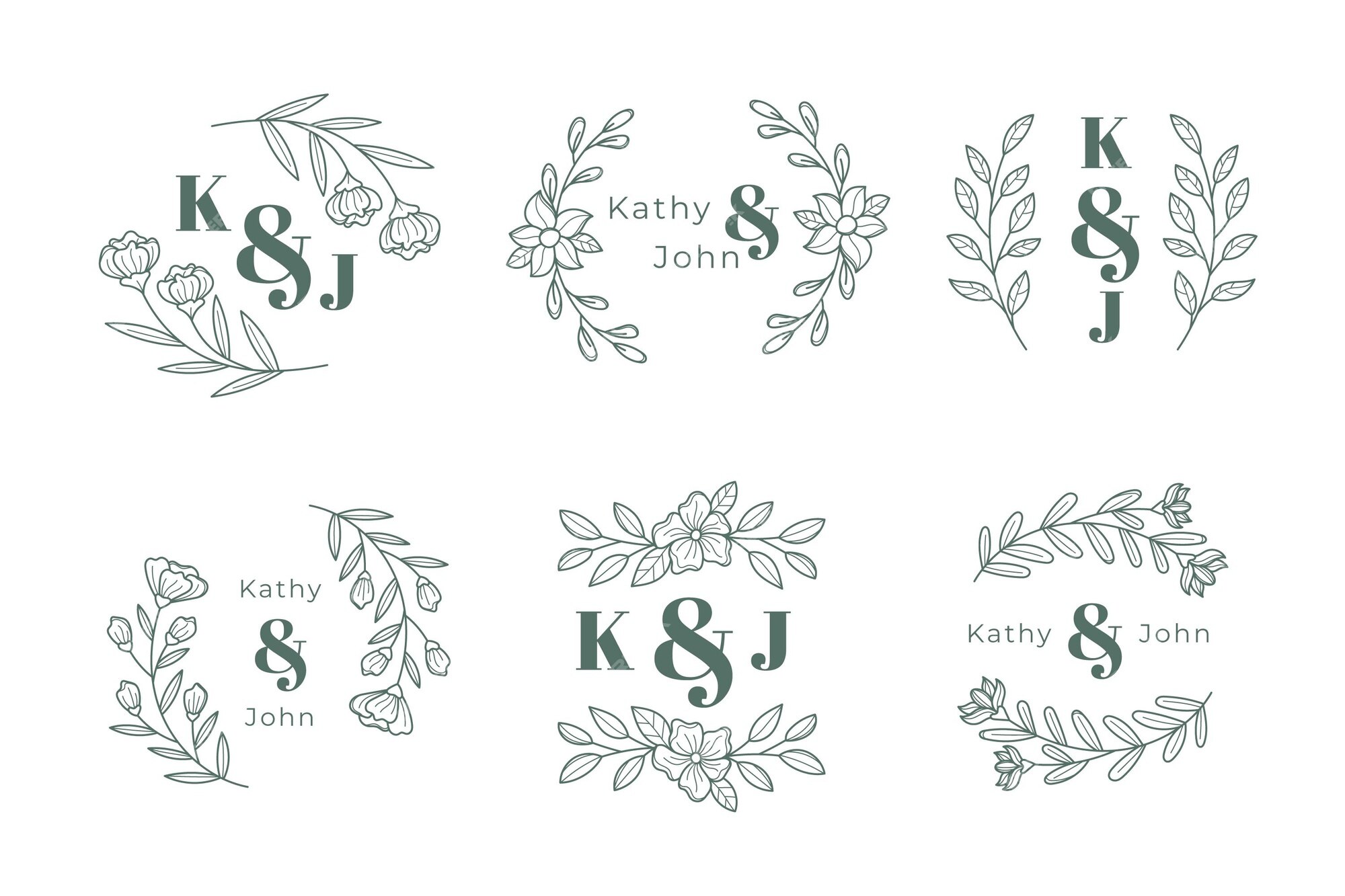 Vector Illustration Wedding Monogram Logo Collection. Royalty Free SVG,  Cliparts, Vectors, and Stock Illustration. Image 92611492.