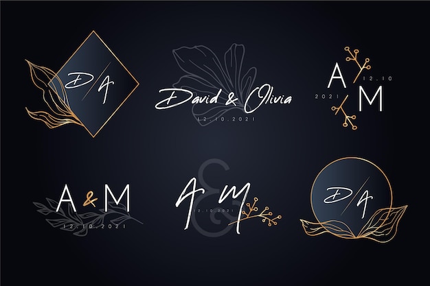 Wedding monogram logo collection