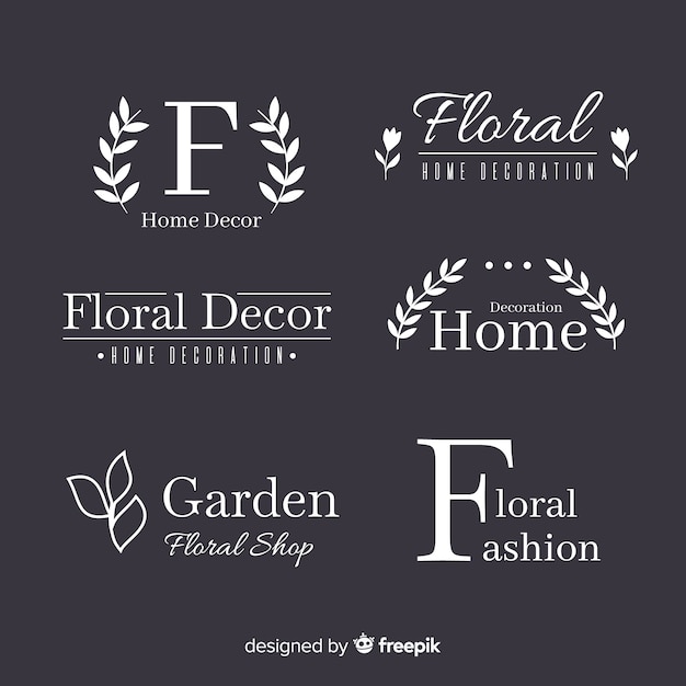 Wedding monogram logo templates collection