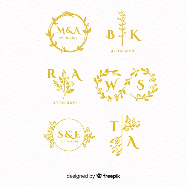 Свадебные монограммы логотип шаблоны коллекции