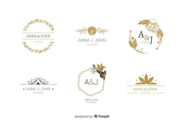 Свадебные монограммы логотип шаблоны коллекции