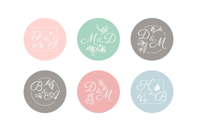 Free vector wedding monogram pack