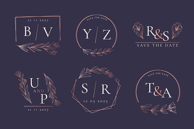 Free vector wedding monograms collection