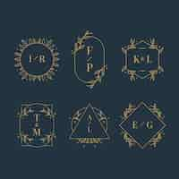 Free vector wedding monograms elegant style