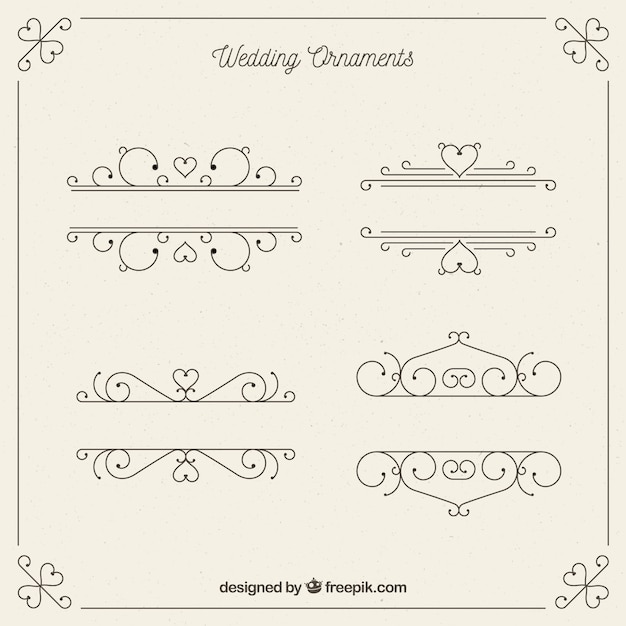 Free vector wedding ornament collection