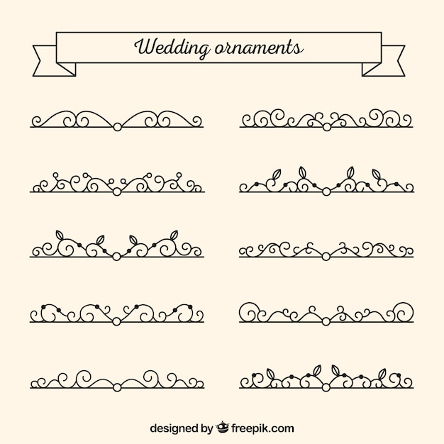 Free vector wedding ornament collection