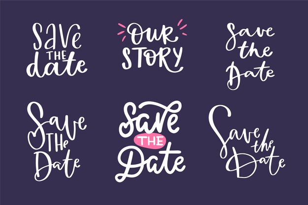 Wedding ornamental lettering pack