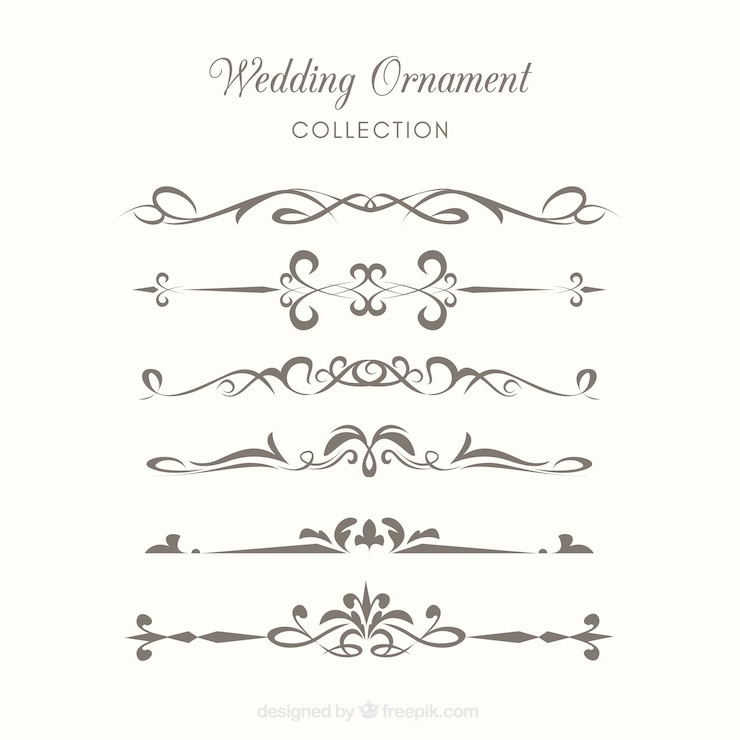 Free Vector wedding ornaments collection to decorate