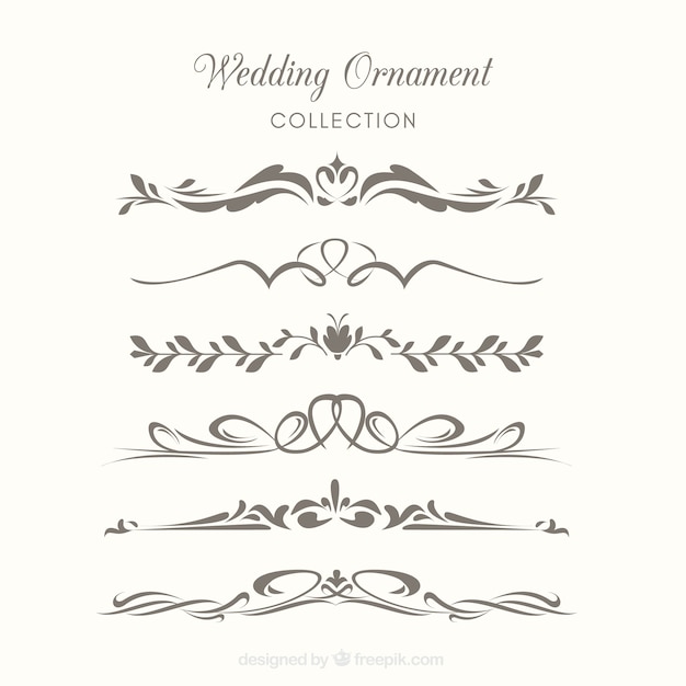 Бесплатное векторное изображение Коллекция свадебных украшений для украшения