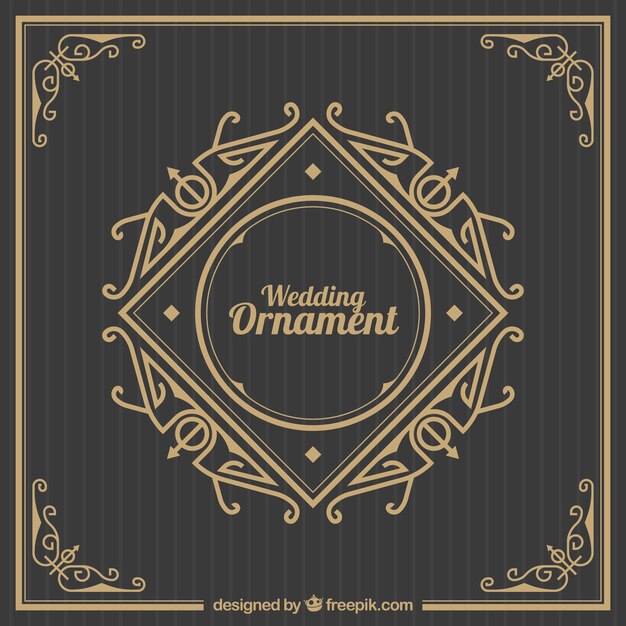 Wedding ornaments in flat design