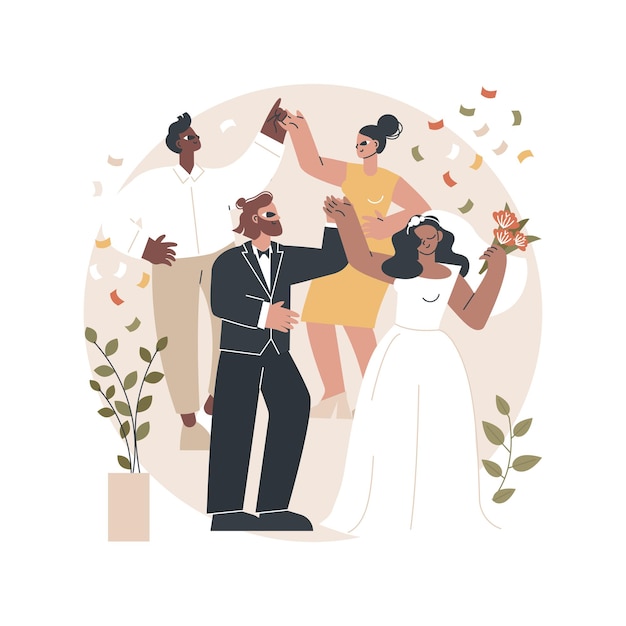 Free vector wedding party abstract illustration