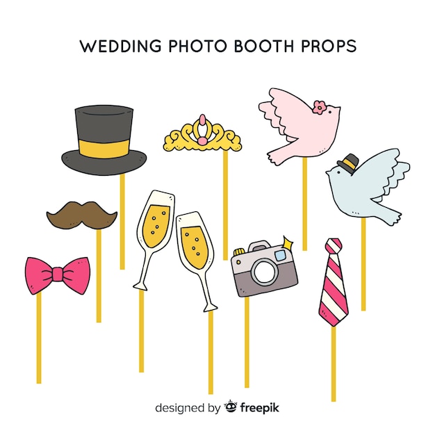 Wedding photo booth prop collection