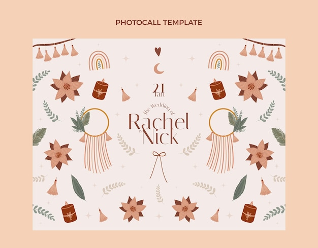 Free Vector wedding photocall design template