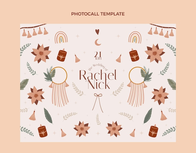 Wedding photocall design template