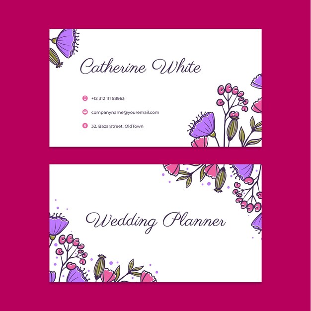 Wedding planner business card template