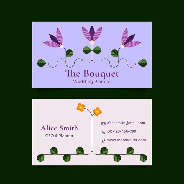 Wedding planner business card template