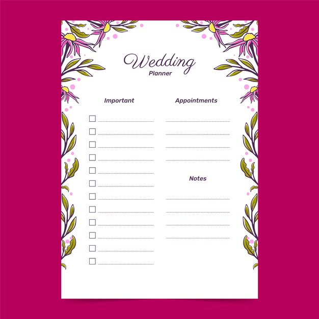Wedding planner template design